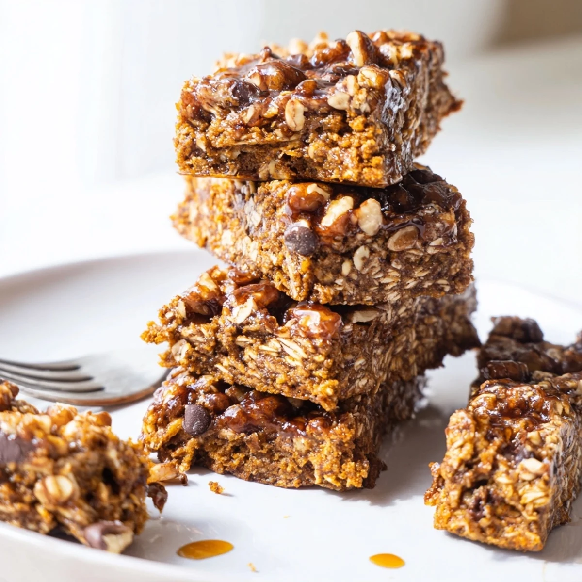 Deliciously spiced pumpkin spice oatmeal bars, perfect for a cozy breakfast treat.  