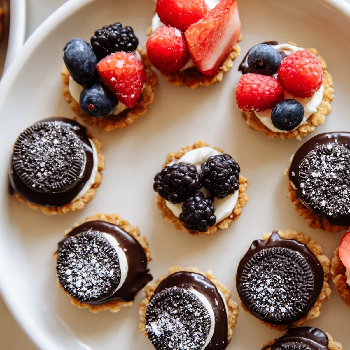 These scrumptious Mini Dessert Bites Trio offer a lovely array of sweet, tempting little treats.