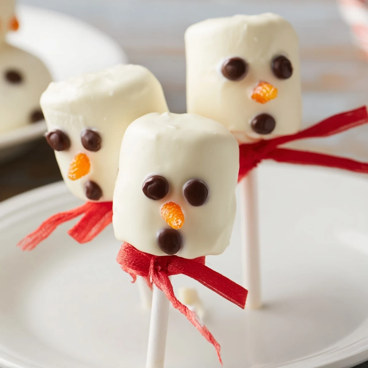Delicious homemade Express Snowman Marshmallow Pops, a simple and delightful winter dessert to enjoy.