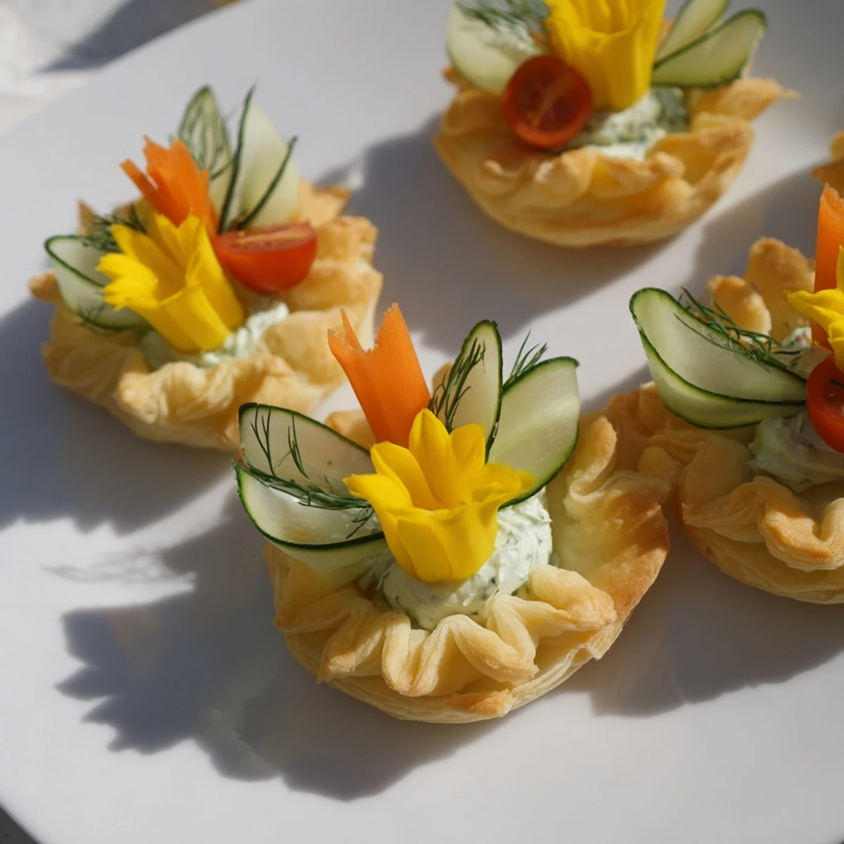 Flower-shaped snacks, vibrant and colorful, featuring a delicious cream cheese filling for a party.