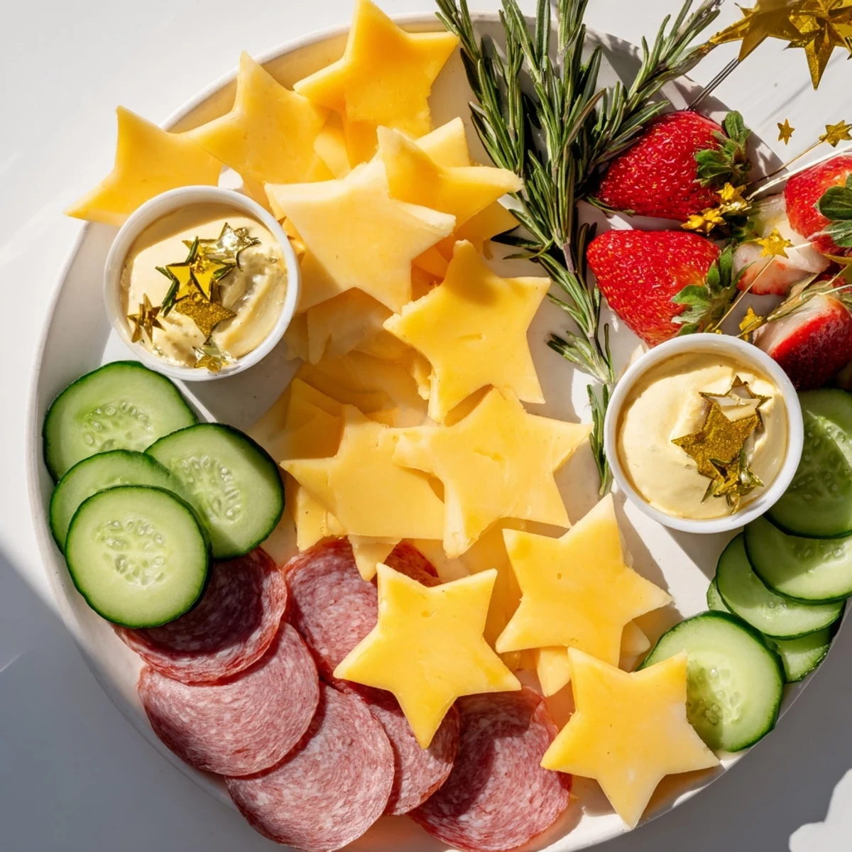 Delicious Happy New Year 2026 Star Board features fresh ingredients with savory and sweet tastes.