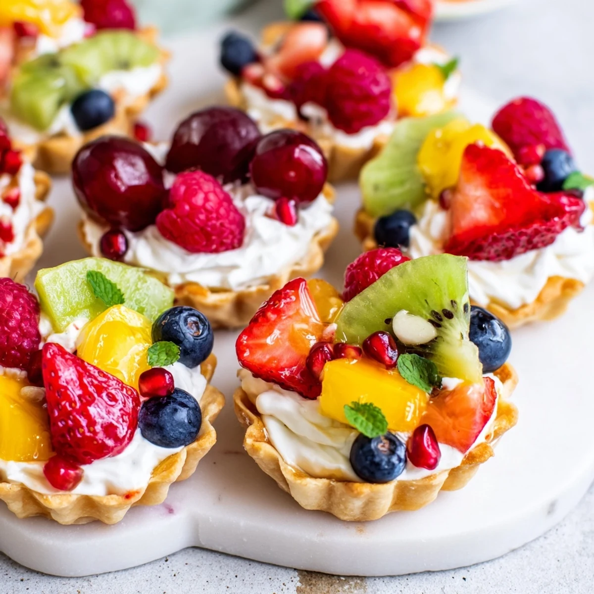 Heart Shaped Fruit Tart Board arranged with colorful fresh fruit ready to be enjoyed.