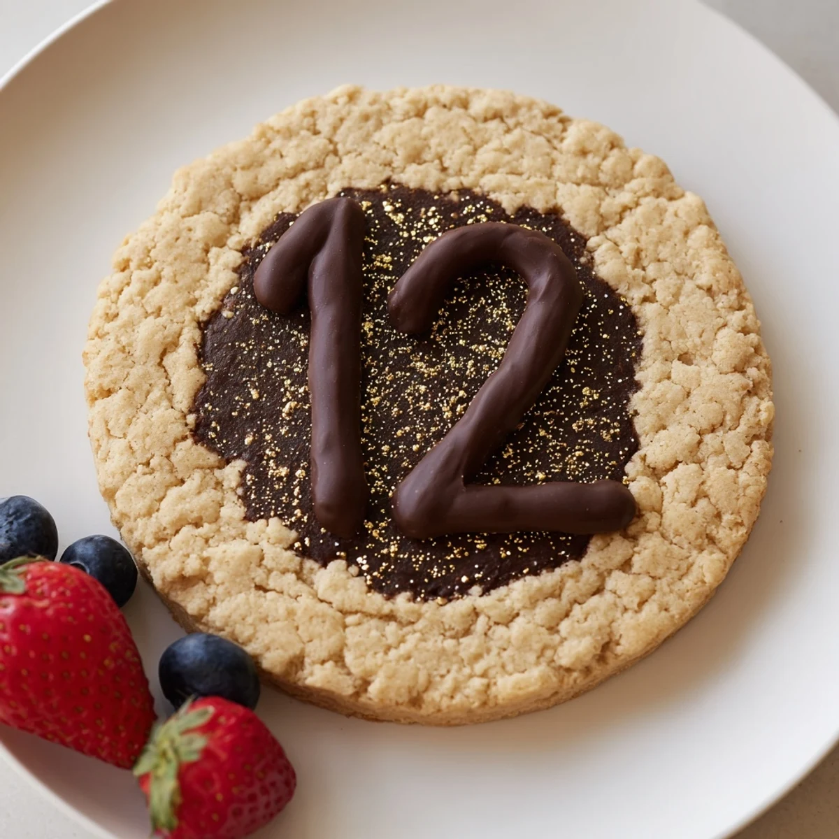 Elegant Sparkling Clock Countdown Platter, a dessert with cookies, grapes, and the chocolate hands set to midnight.