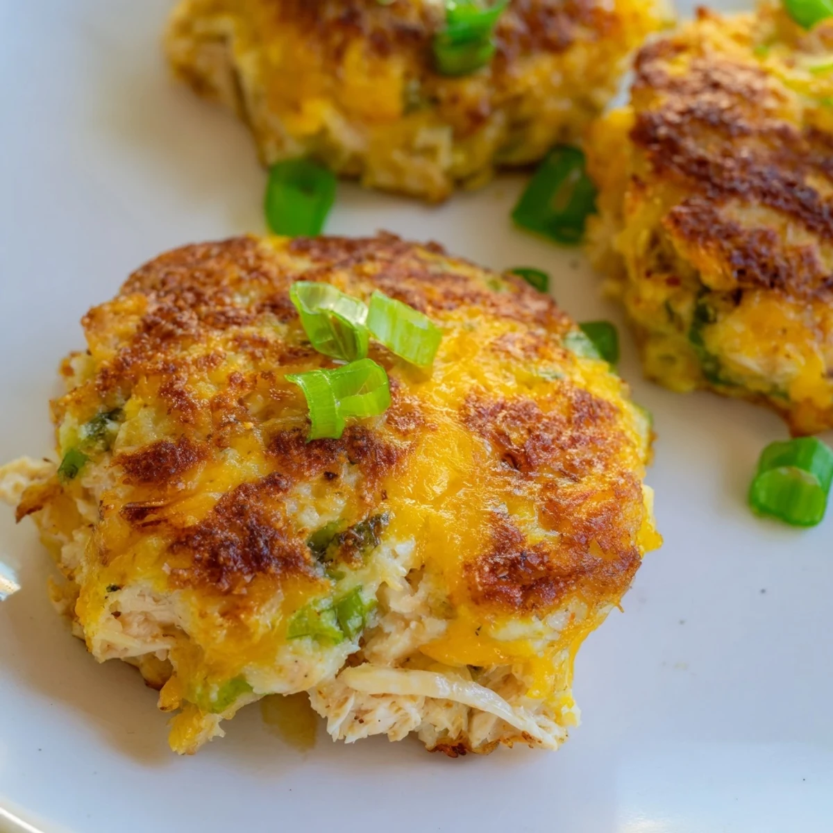 Freshly fried potato and chicken cakes feature tender, shredded chicken; flavorful, comforting meal idea.