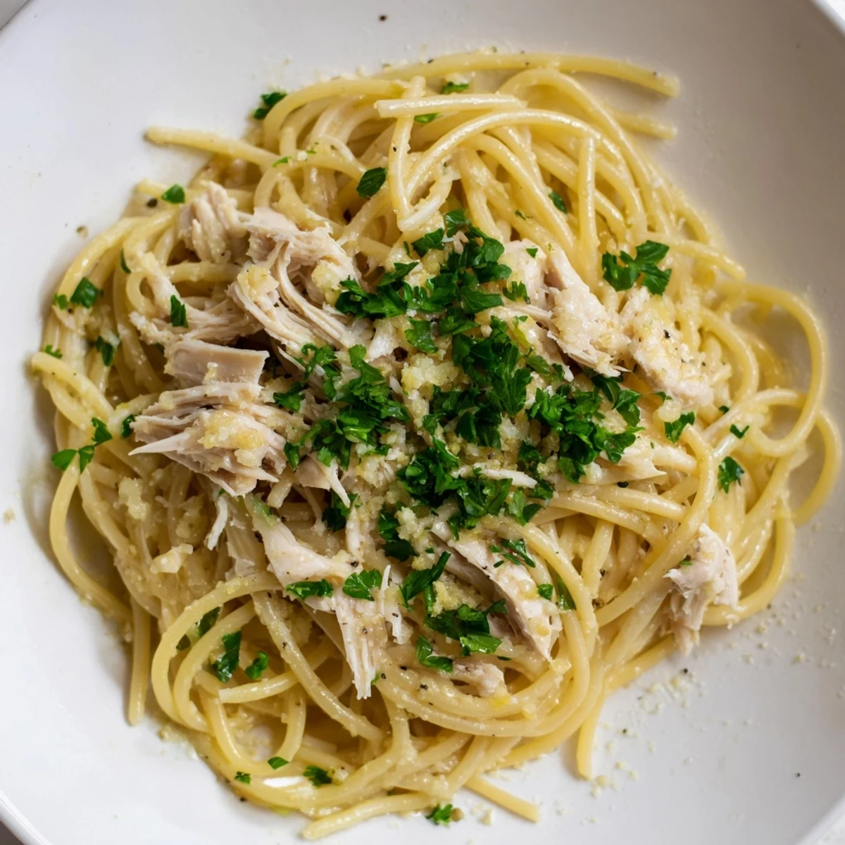 Golden garlic butter coats the bucatini pasta in this easy Simple Garlic Butter Bucatini.