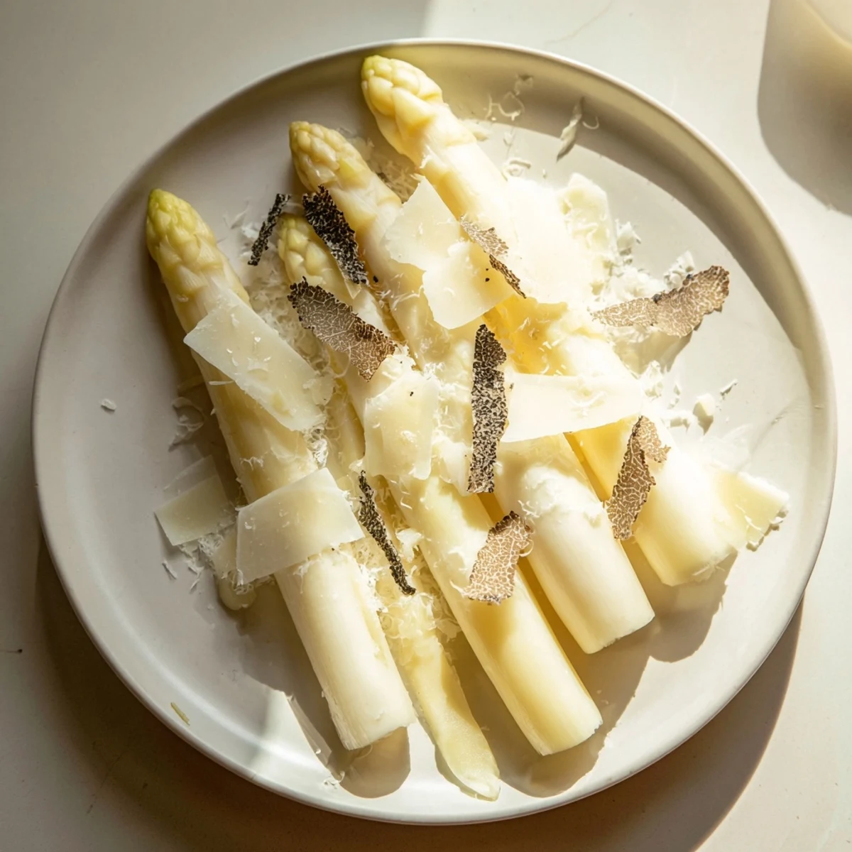 The Silver Birch dish: creamy burrata and asparagus artfully arranged and drizzled with truffle dressing.