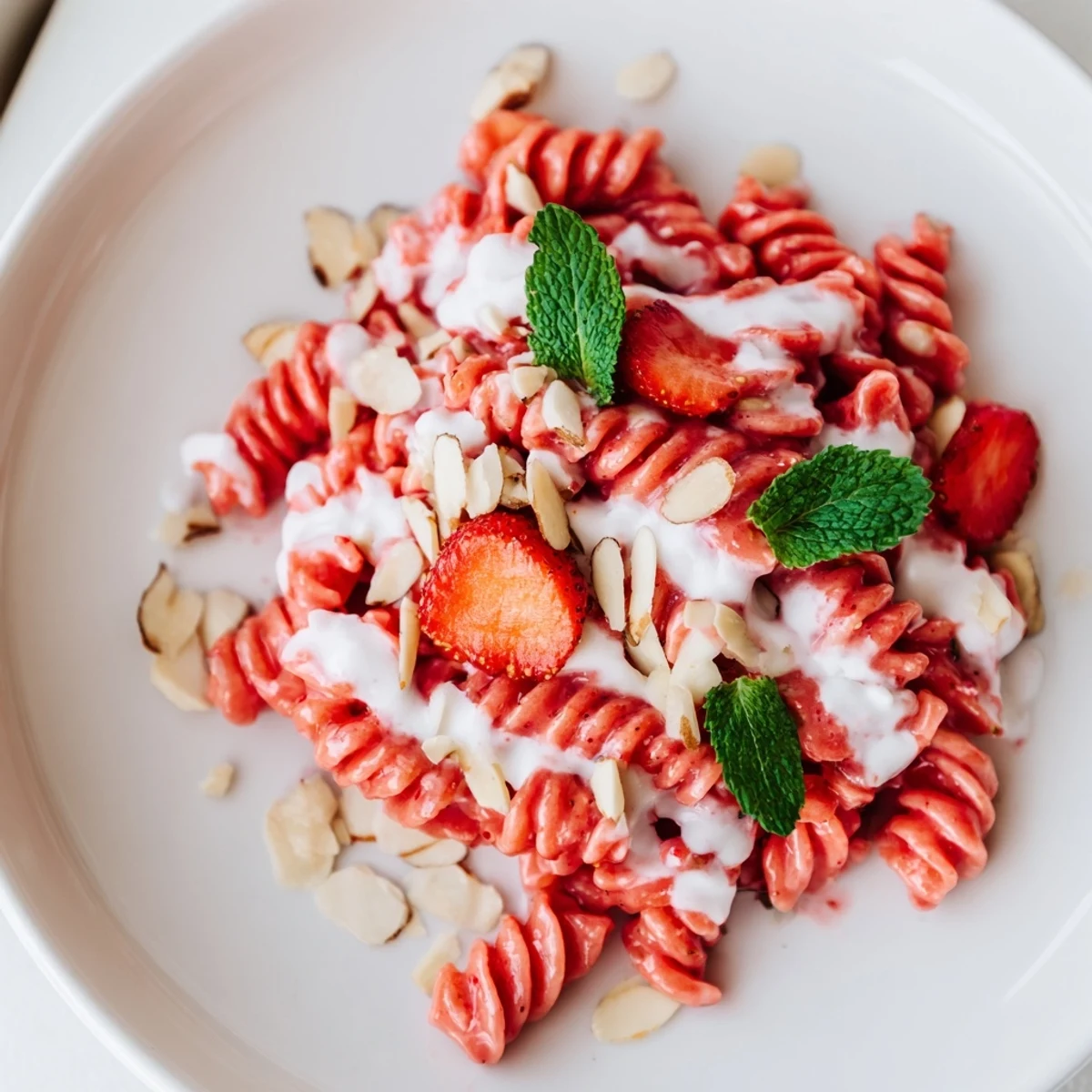 Sweet Strawberry Yogurt Pasta