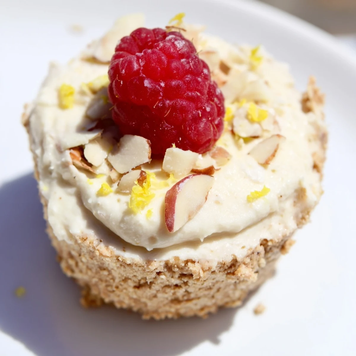 A close-up of delicious protein cheesecake cups topped with fresh berries, ready to eat.