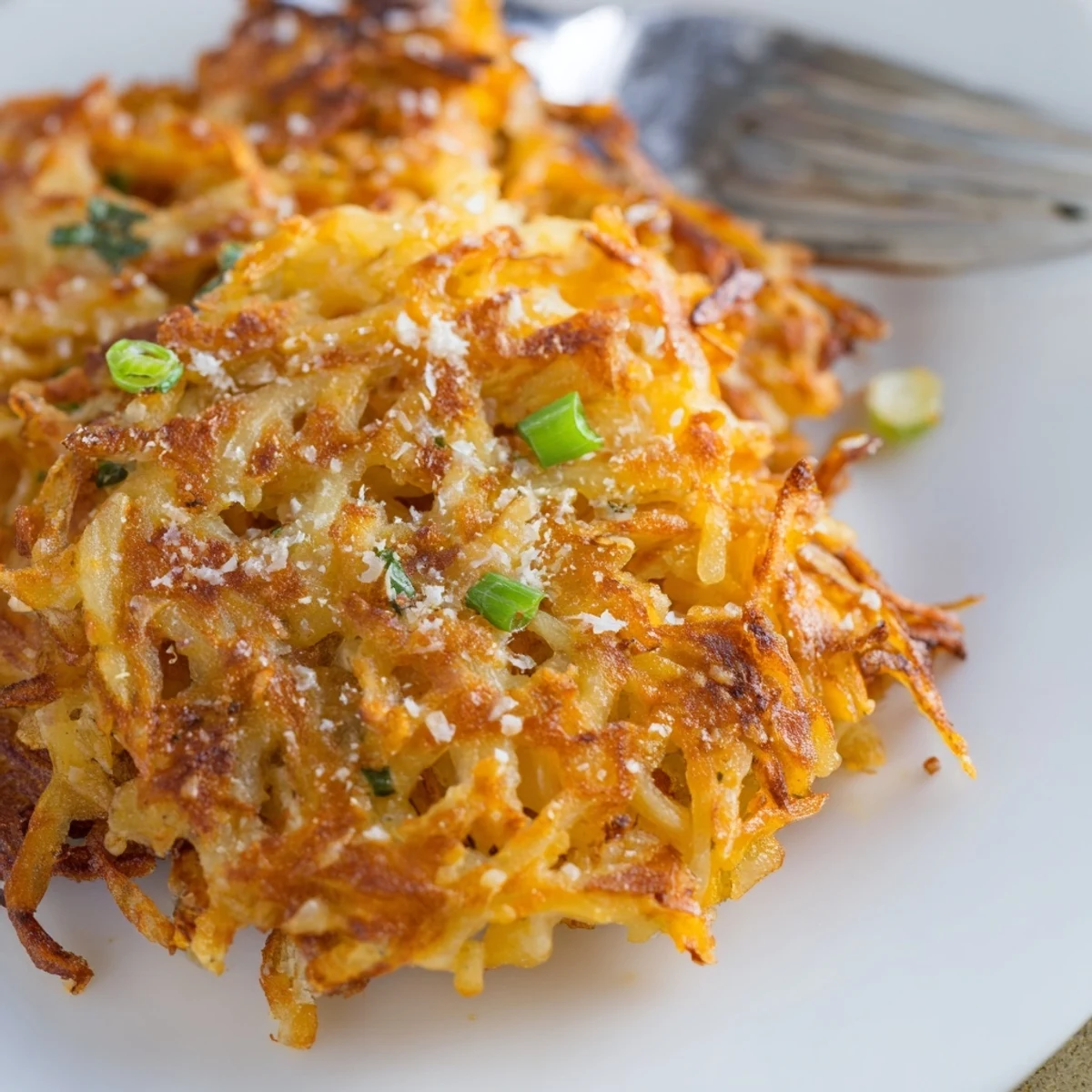 Imagine perfectly cooked Cheesy Hash Brown Waffles: savory, cheesy, and ready to be devoured with chives.