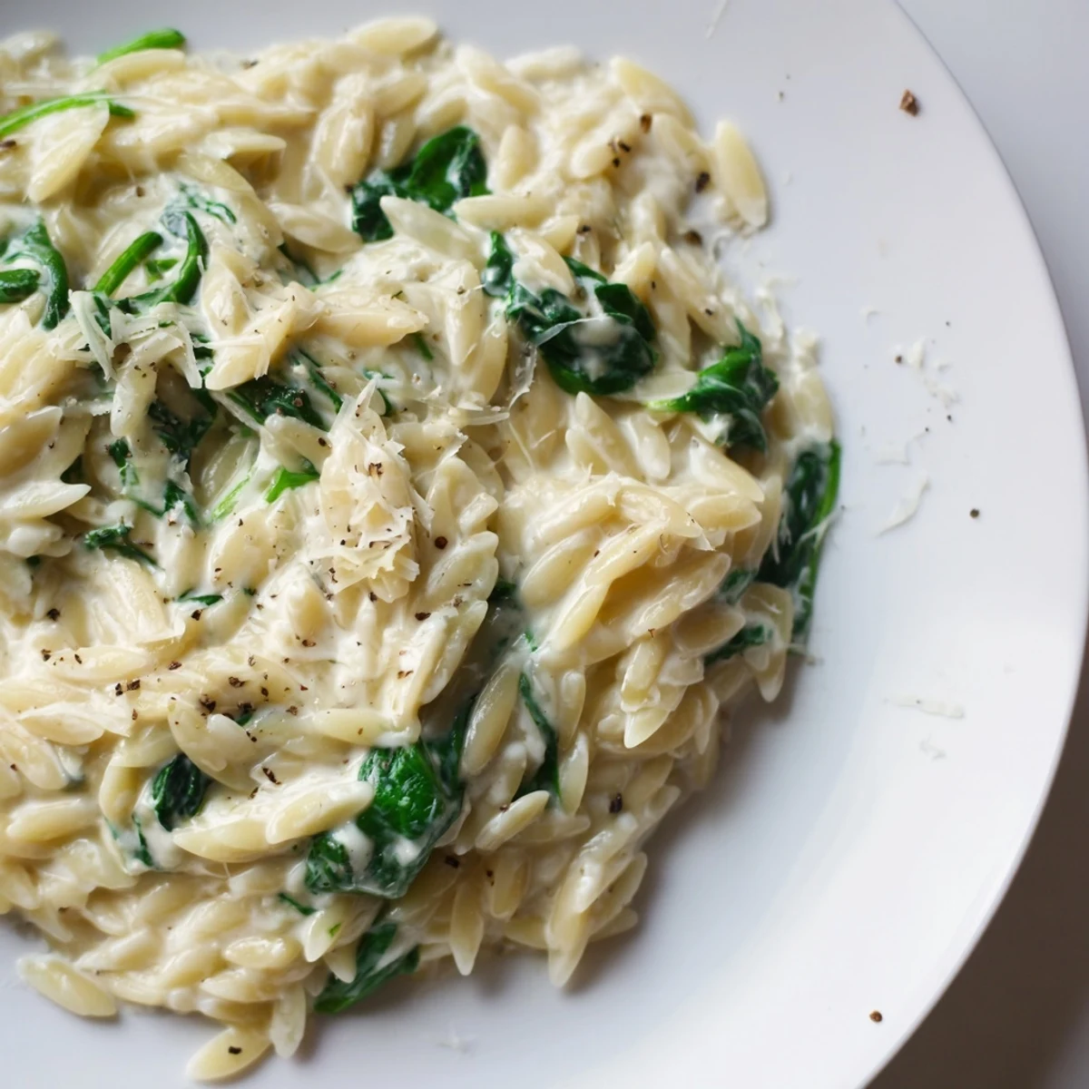 Flavorful Creamy Spinach Orzo offers a comforting, vegetarian Italian-inspired recipe with a creamy sauce.