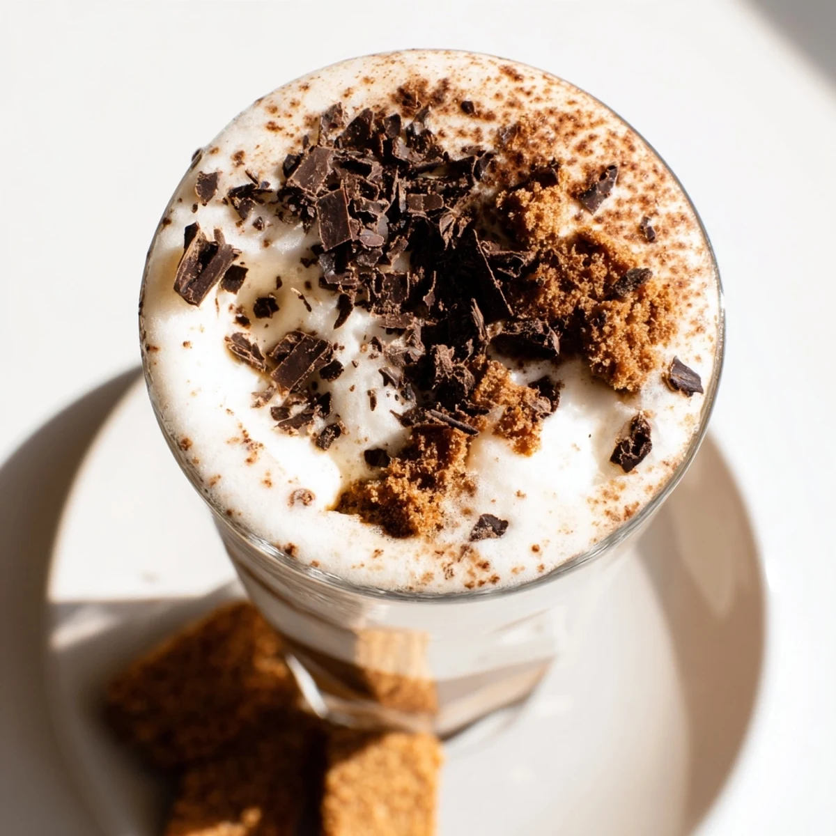 Creamy Tiramisu Latte with layers of biscuits and mascarpone, ready to enjoy this delightful treat.