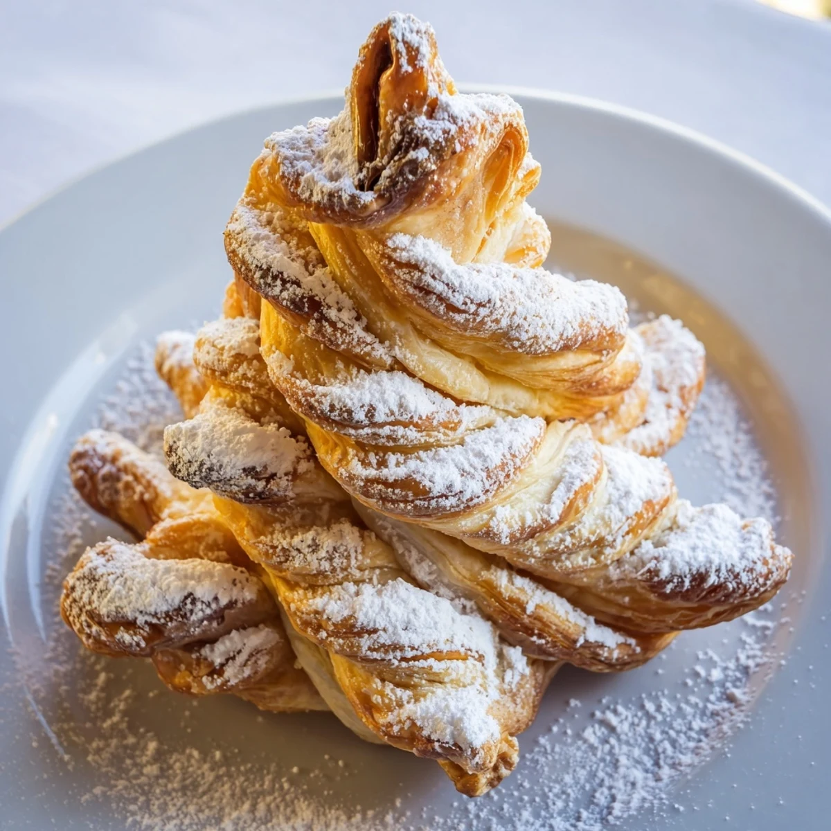 Warm and flaky Nutella Pastry Christmas Trees, a delightful dessert treat for the Christmas season.