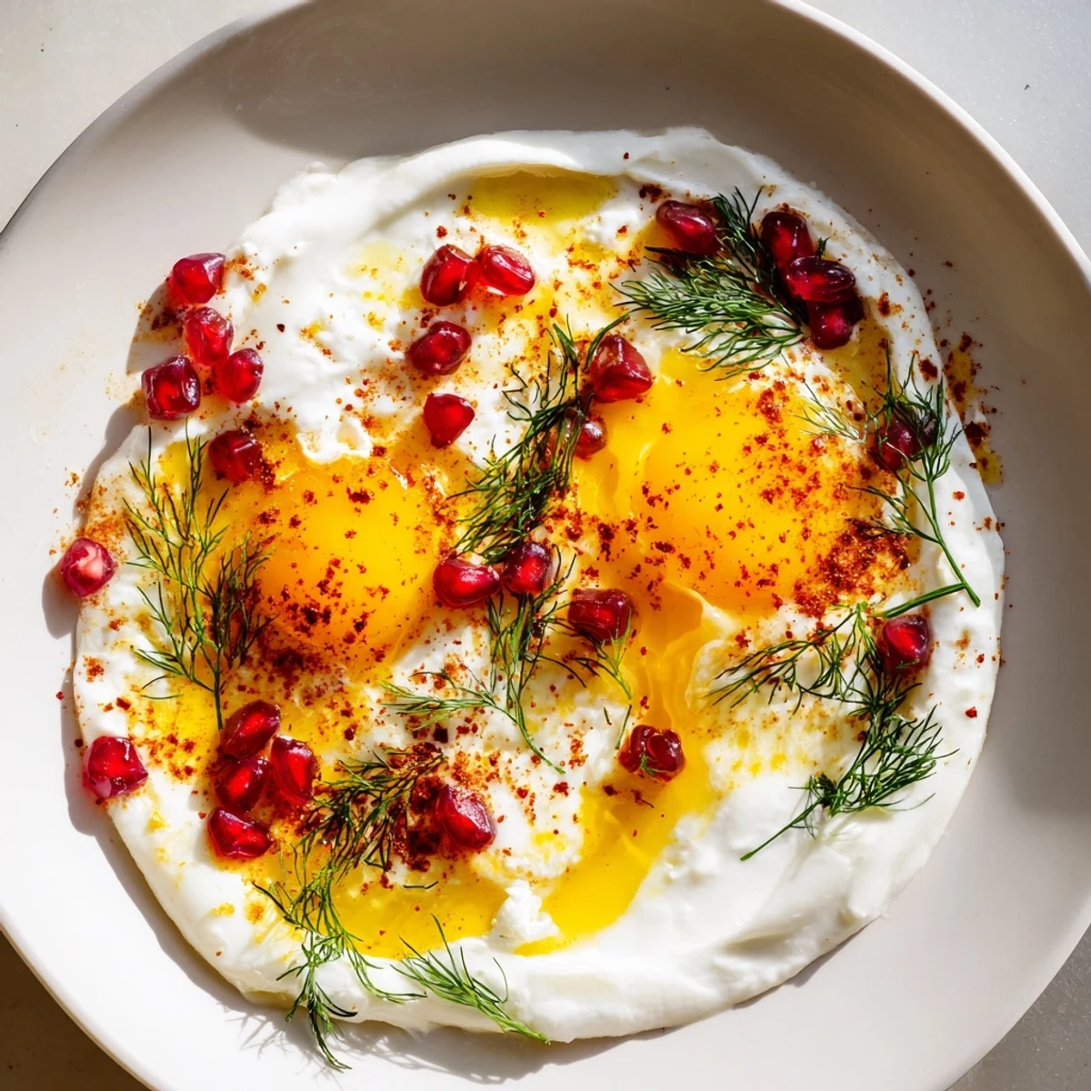 Tangy sumac butter coats the perfectly poached eggs in this beautiful Çılbır, a Turkish breakfast delight.