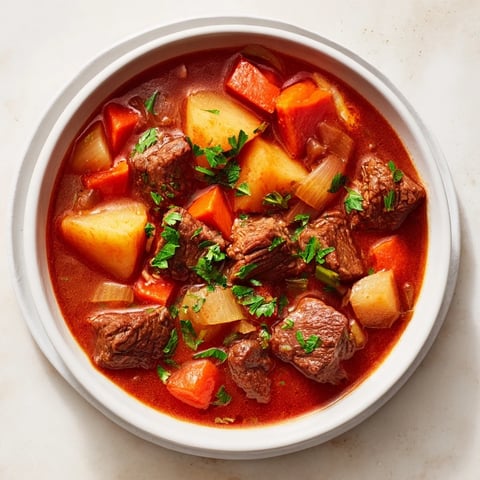 Tender Instant Pot Beef Stew with colorful vegetables, perfect for a cozy, delicious dinner.