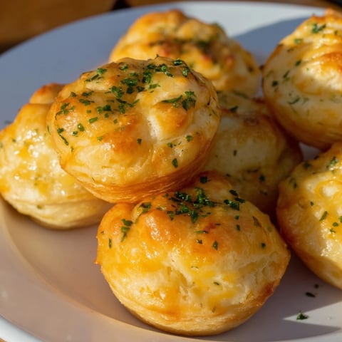 Golden brown Mini Cheddar Bay Biscuit Pull-Aparts, warm from the oven, ready to share and enjoy.