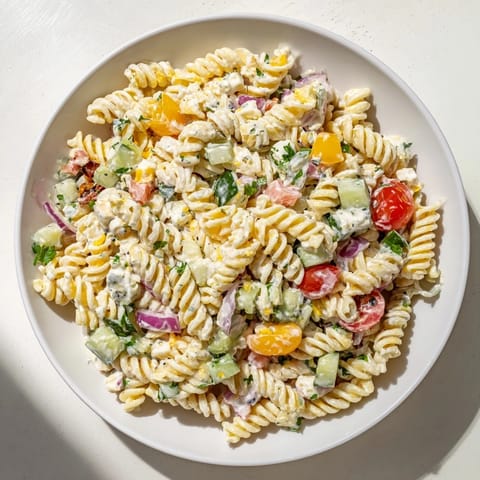 Greek Yogurt Christmas Pasta Salad