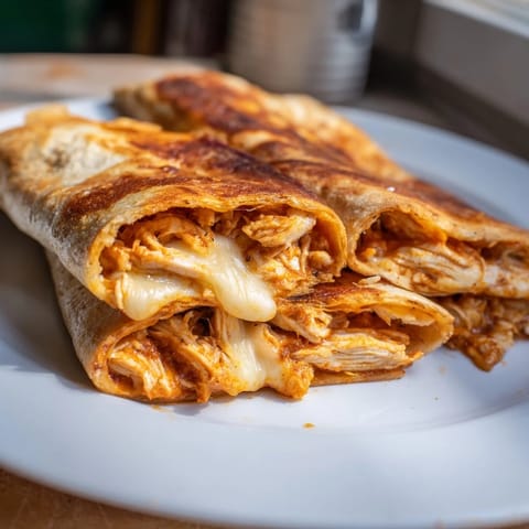 Golden, crispy crust perfectly encases the cheesy, chicken-stuffed Leftover Pizza Grilled Cheese.