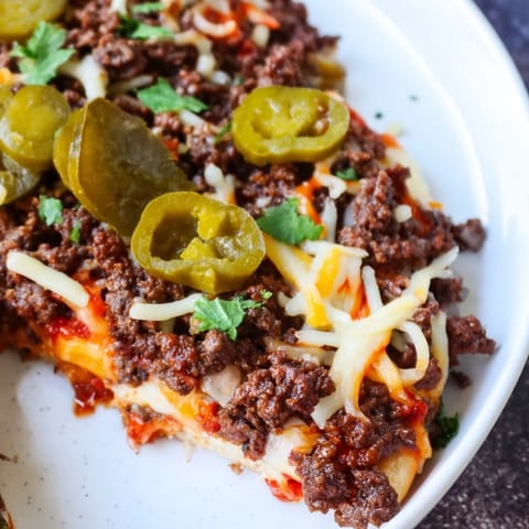 Spicy Ground Beef Pizza