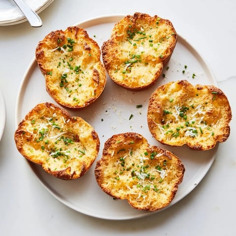 Stack of three fluffy Cloud Bread Savory Toasts, ideal for dipping into a warm bowl of marinara sauce.