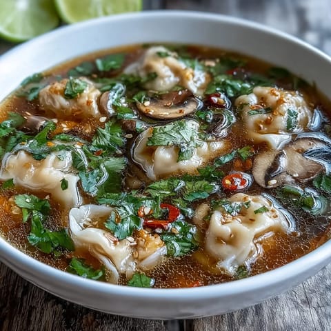 Tom Yum Wonton Soup