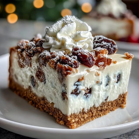 Golden, bubbly cheesecake batter with dried fruits sits atop a crunchy digestive biscuit crust in the baking tray.