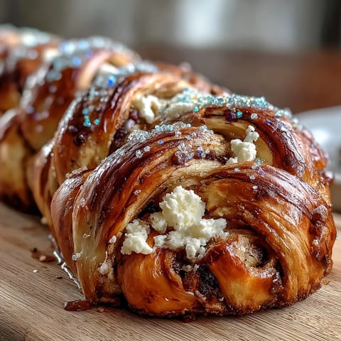 Festive King Cake Braid with Lemon Cream Cheese Filling, golden braided sweet bread topped with colorful sugar for Mardi Gras celebrations.