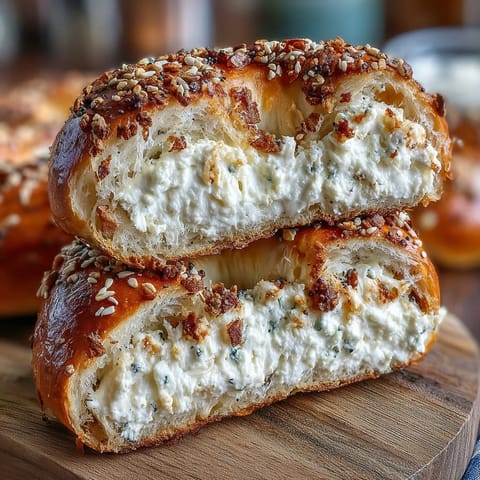 Fluffy cottage cheese bagels with golden crust and everything bagel seasoning, baked until perfectly chewy and protein-packed.  