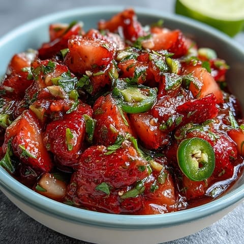 Fresh Strawberry Salsa Lime Jalapeño