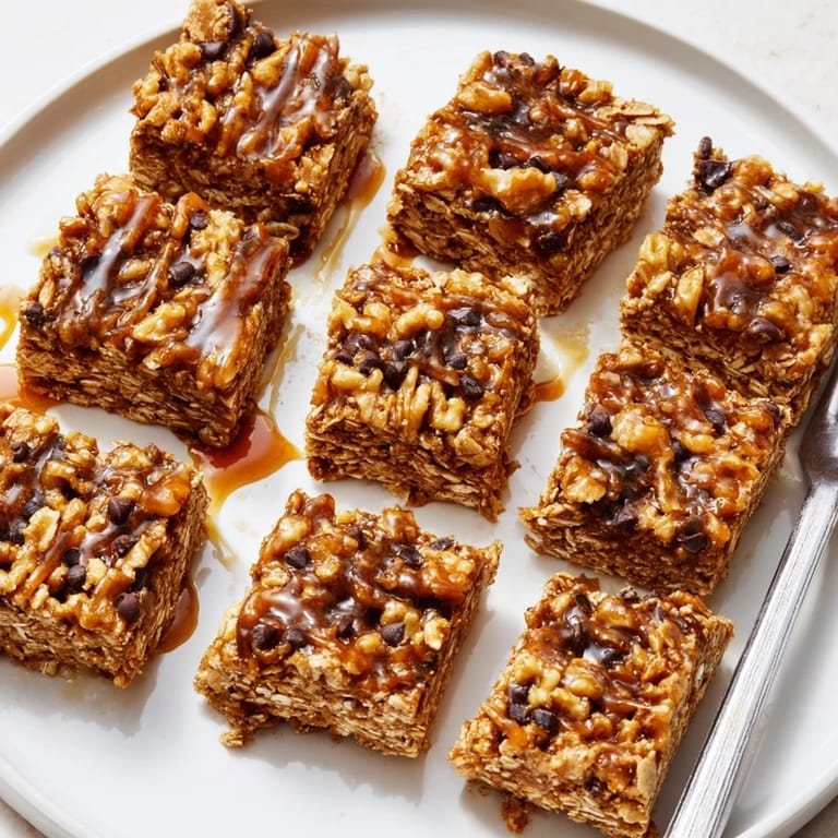 Warm pumpkin spice oatmeal bars with chocolate chips, ideal for afternoon snacking.