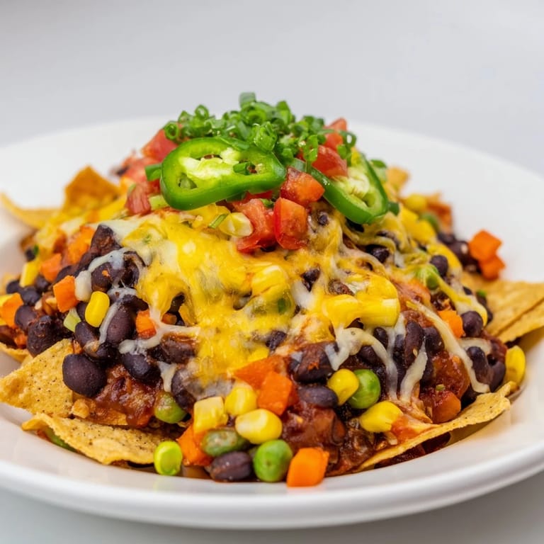 Warm and bubbly sheet-pan nachos with crunchy chips, topped with juicy tomatoes and fresh cilantro.