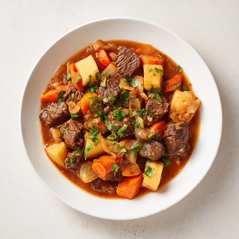A steaming bowl of Instant Pot Beef Stew with crusty bread, ready to be enjoyed.