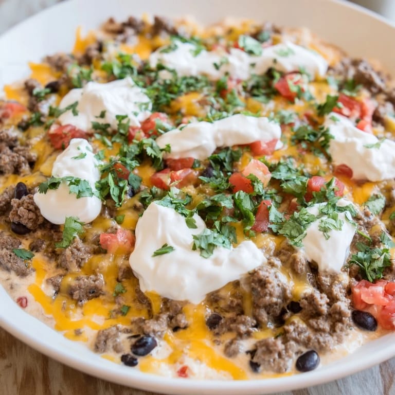 In a slow cooker, this melty Slow Cooker Cream Cheese Taco Dip features delicious ground beef and flavorful salsa.
