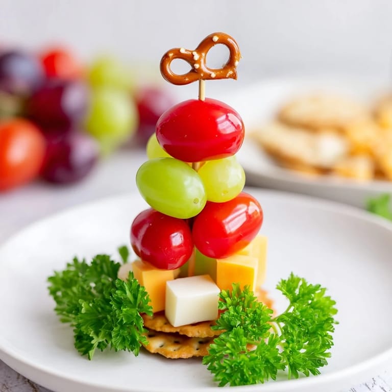 Whimsical Up, Up & Away Hot Air Balloon Snacks: a platter of cheerful pretzel stick creations perfect for a party.