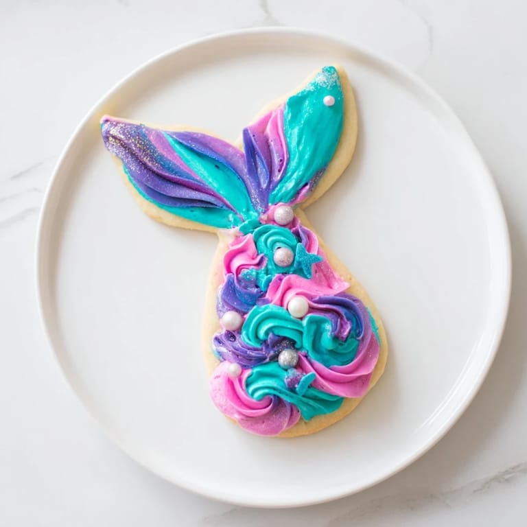 These colorful Mermaid Tail Under the Sea Sweets have swirled buttercream and glitter; perfect for a party.