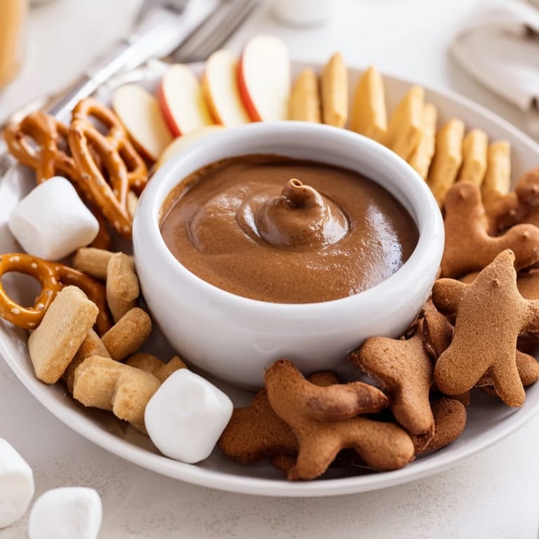 Festive close-up showing delicious Gingerbread House Dip, a perfectly shareable dessert for holidays.