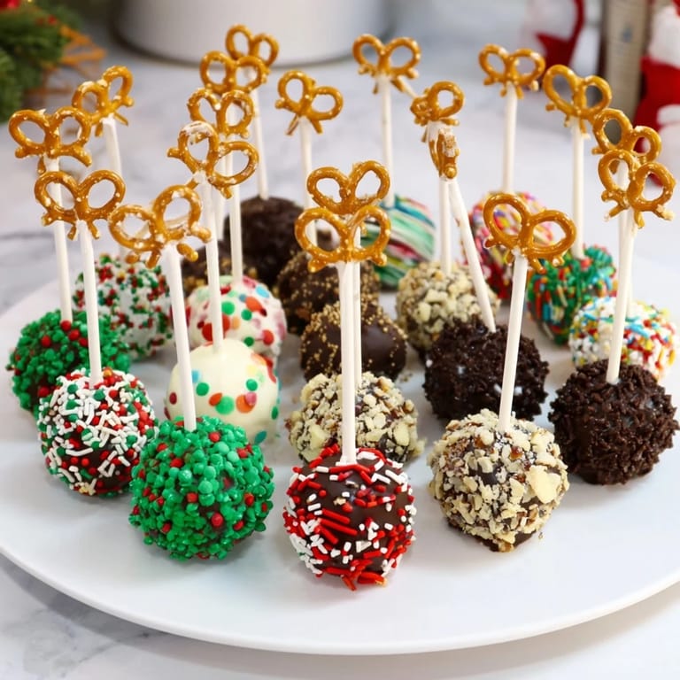 These homemade ornament ball cake pops are covered in white chocolate and feature sweet edible glitter.