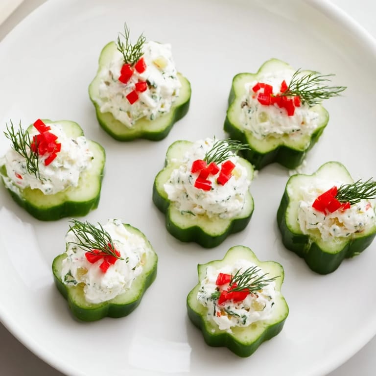 Festive Cucumber and Dill Christmas Stars, chilled and ready to serve, a delicious vegetarian appetizer for celebrations.