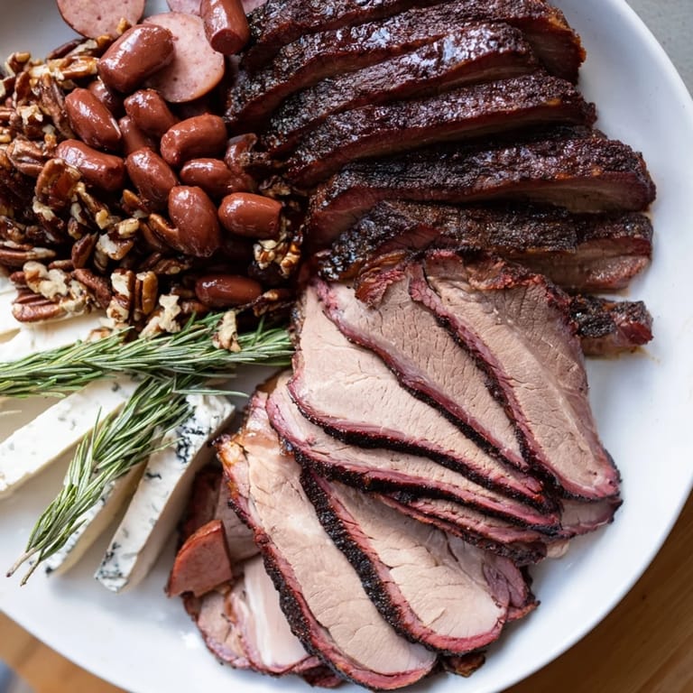 This gorgeous Smoky BBQ & Bourbon Companion offers a rich visual and flavor experience to behold.