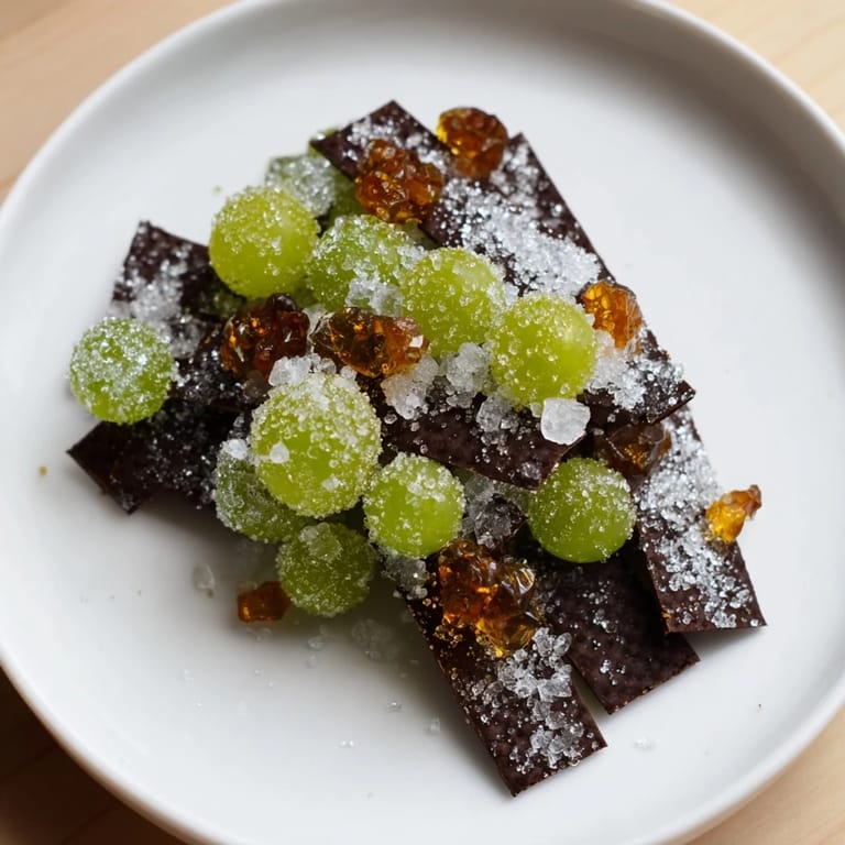 Imagine a vibrant Crystal Cave: sugared grapes and candy spilling from chocolate cracker walls.