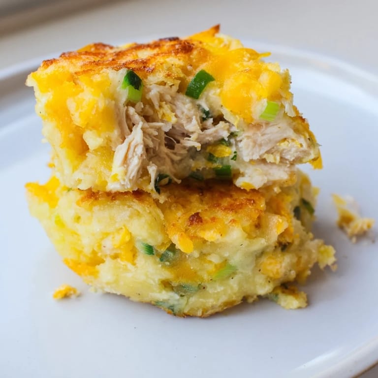 A plate of homemade potato and chicken cakes, perfectly browned, with a side of fresh parsley garnish now.