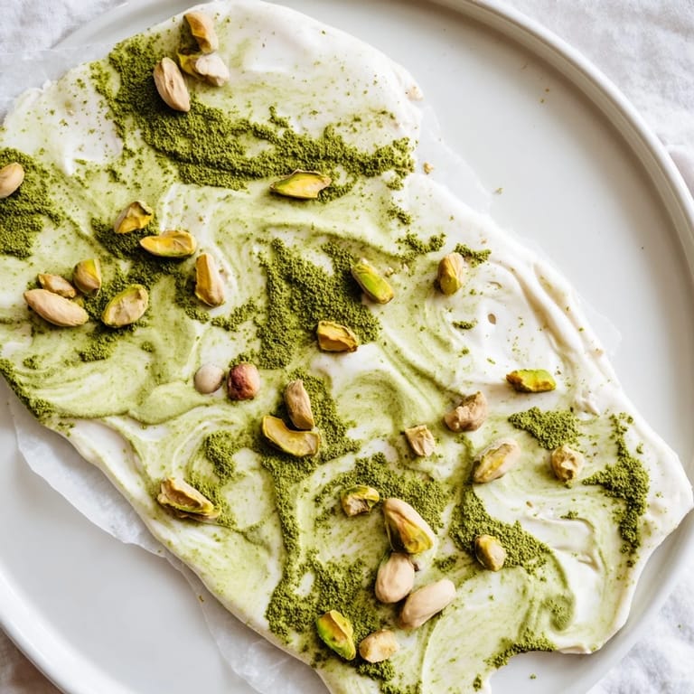 Delicious, homemade Pistachio Matcha White Chocolate, offering a delightful mix of sweet, earthy, and nutty flavors.