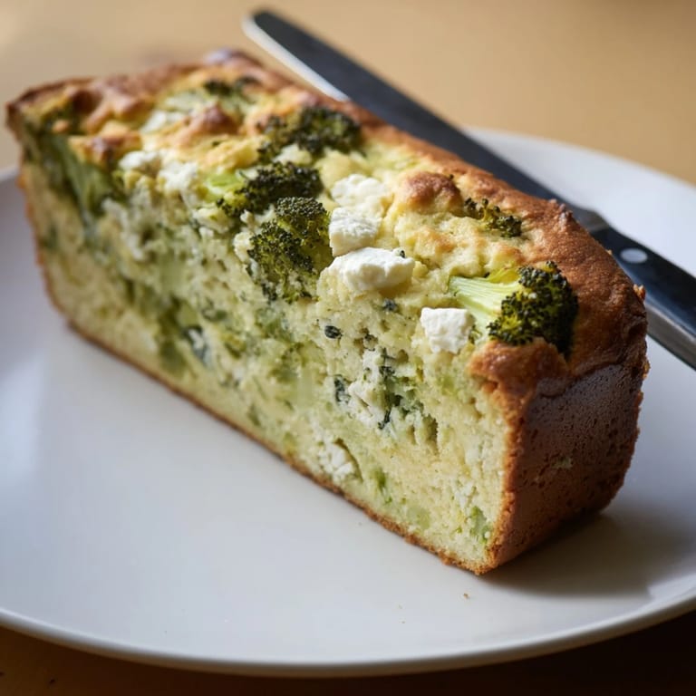 Homemade broccoli and feta loaf cooling on a wire rack with parchment, perfect for a savory Mediterranean-style snack or light lunch.