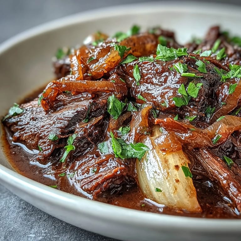 French-American comfort food served straight from the crock pot with aromatic thyme and rich jus.