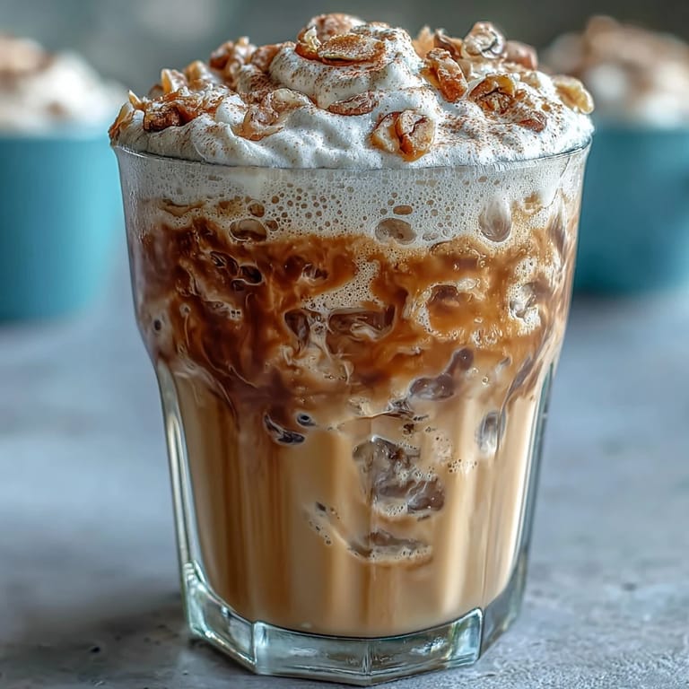 Refreshing homemade Vanilla Bean Frappuccino made with almond milk, real vanilla bean, and a hint of maple syrup, served over ice.