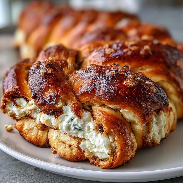 Tangy lemon cream cheese filling nestled in a soft braided dough, finished with vibrant purple, green, and gold sanding sugar.