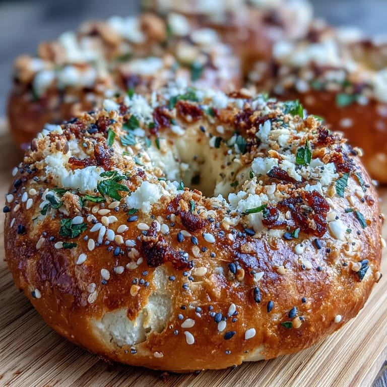 Soft, chewy bagels infused with whey protein and Greek yogurt, finished with a crunchy layer of everything bagel seasoning.