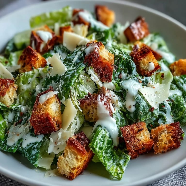 Fresh celery Caesar salad with crisp romaine, homemade croutons, and savory Parmesan in tangy dressing.  