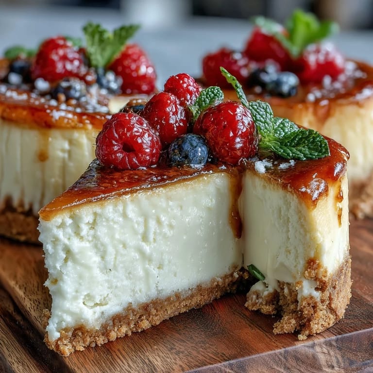 Zesty lemon cheesecake jars garnished with vibrant berries and lemon zest, offering a light and tangy treat in portable glass jars.