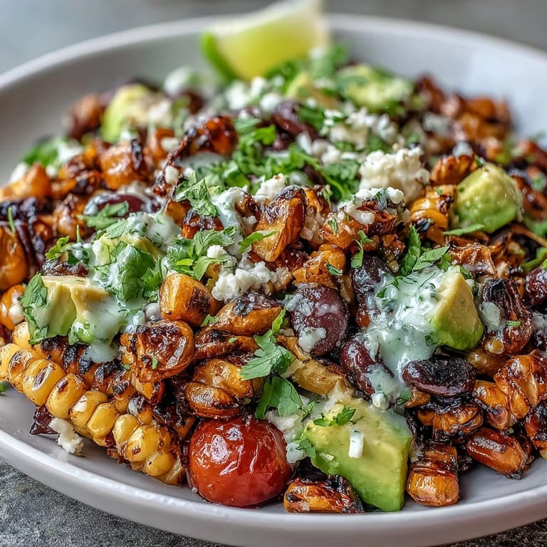 Colorful Mexican-inspired taco salad featuring tender grilled corn and spicy chili-lime dressing.